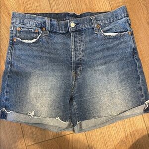 GAP Blue Jean Shorts High-Waisted Cuffed